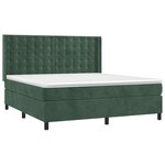 vidaXL Sommier à lattes de lit matelas et LED Vert foncé 180x200 cm