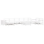 vidaXL Salon de jardin 10 Pièces blanc bois de pin massif