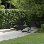 vidaXL Chaises longues à bascule 2 Pièces Noir Acier et textilène