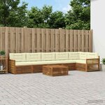 vidaXL Ensemble de canapés d'extérieur 7 pc Naturel et Crème