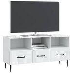 vidaXL Meuble TV Blanc 102 x 34 5 x 50 cm Bois d'ingénierie