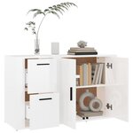 vidaXL Buffet Blanc brillant 100x33x59 5 cm Bois d'ingénierie