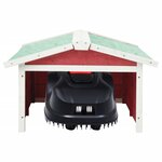 vidaXL Garage de tondeuse à gazon 72x87x50 cm Rouge et blanc Sapin