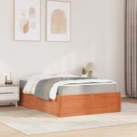 vidaXL Lit avec matelas cire marron 120x190 cm bois massif de pin