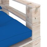 vidaXL Canapé palette de jardin avec coussins bleu royal Bois de pin