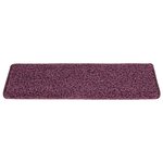 vidaXL Tapis d'escalier 15 pièces 65 x 21 x 4 cm Violet foncé Bord rectangulaire