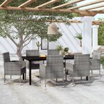 vidaXL Ensemble de salle à manger de jardin 7 Pièces Anthracite