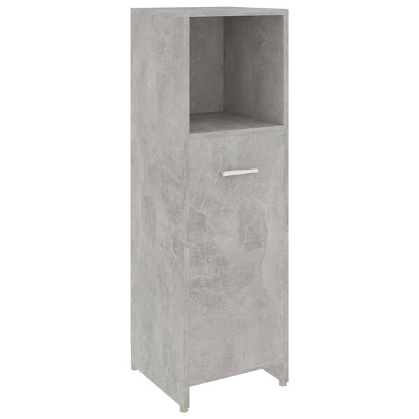 vidaXL Armoire de salle de bain Gris béton 30x30x95 cm Bois ingénierie