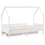 vidaXL Cadre de lit enfants avec tiroirs sans matelas 90x190 cm bois