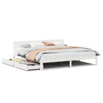 vidaXL Cadre de lit avec tiroirs sans matelas blanc 200x200 cm