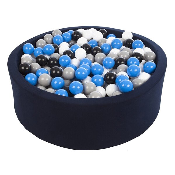 Piscine à balles Aire de jeu + 450 balles bleu marine noir blanc bleu gris