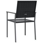 vidaXL Chaises de jardin lot de 4 noir 54x62 5x89 cm résine tressée