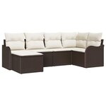 vidaXL Ensemble de canapé de jardin 6 Pièces Marron Poly rotin