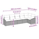 vidaXL Ensemble de Canapés avec coussin 6 Pièces Marron polyrotin