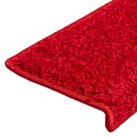 vidaXL Tapis d'escalier 10 pièces 65 x 21 x 4 cm Bordure rectangulaire rouge