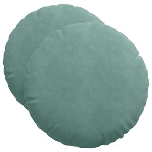 vidaXL Coussins de siège 2 pc Velours Vert Mer Ø50 x 19 cm