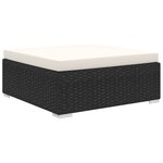 vidaXL Salon de jardin 9 Pièces avec coussins Résine tressée Noir