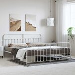 vidaXL Cadre de lit métal sans matelas et pied de lit blanc 183x213 cm