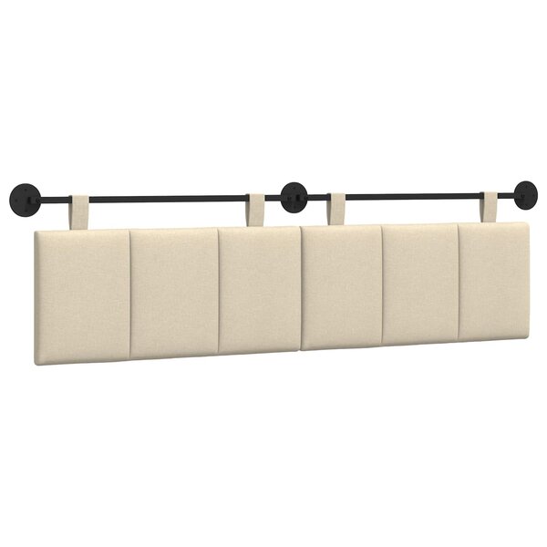 vidaXL Tête de lit suspendue Crème Tissu