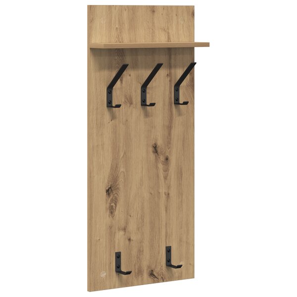 vidaXL Porte-manteau mural chêne artisanal 90 x 40 x 10 cm