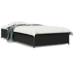 vidaXL Cadre de lit sans matelas noir 75x190 cm