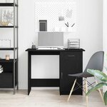 vidaXL Bureau avec porte Chêne noir 100 x 50 x 76 cm Bois d'ingénierie