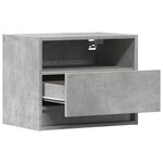 vidaXL Table de chevet murale avec lumières LED gris béton