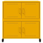 vidaXL Buffet jaune moutarde 68x39x72 cm acier