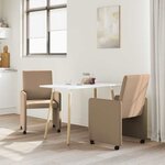 vidaXL Chaises de Salle à Manger avec Roues 2 Pièces Cappuccino