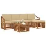 vidaXL Ensemble de canapés d'extérieur 6 Pièces Naturel et Beige