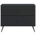 vidaXL Cabinet de chevet Noir 62 x 34 5 x 47 5 cm Bois d'ingénierie