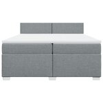 vidaXL Sommier à lattes de lit avec matelas Gris clair 200x200cm Tissu
