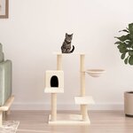 vidaXL Arbre à chat avec griffoirs en sisal crème 82 5 cm