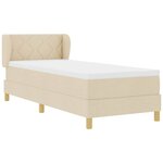 vidaXL Lit à Ressorts avec Matelas Crème 90x200 cm Tissu Crème
