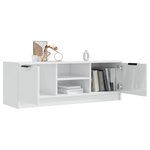 vidaXL Meuble TV Blanc brillant 102x35x36 5 cm Bois d'ingénierie