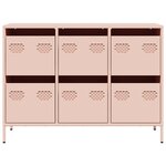 vidaXL Buffet rose 101 5x39x73 5 cm acier laminé à froid