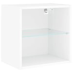 vidaXL Table de chevet murale avec lumières LED blanc