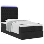 vidaXL Cadre de lit ottoman avec matelas noir 90x200 cm tissu
