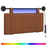vidaXL Tête de lit suspendue Avec lumière LED Marron PU antique
