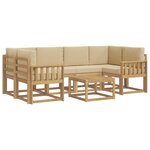 vidaXL Ensemble de canapés d'extérieur 7 Pièces Blanc et Beige