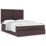 VidaXL Cadre de lit ottoman avec matelas marron foncé 140x200 cm tissu