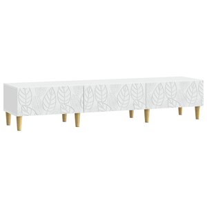 vidaXL Meuble TV 147 x 34 5 x 30 cm Blanc Bois d'ingénierie