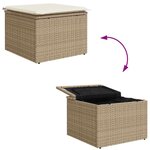 vidaXL Ensemble de canapé de jardin 8 Pièces Beige Poly rotin