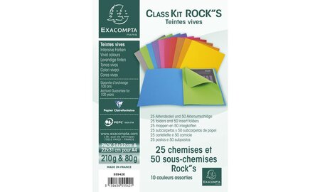 Kit de classement class'kit ROCK'S 25 chemise 210 + 50 sous-chemises 80g Ass EXACOMPTA