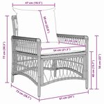 vidaXL Chaise de jardin avec coussin Marron 73 x 61 x 77 cm polyrotin