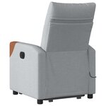 vidaXL Fauteuil inclinable de massage électrique Gris clair Tissu