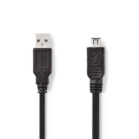 Câble USB 2.0 Mâle - Mini Hirose Mâle à 4 Broches 2,0 m Noir NEDIS