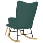 vidaXL Chaise à bascule avec repose-pied Vert foncé Tissu