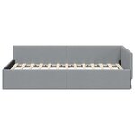 vidaXL Cadre de lit d'angle avec tête de lit Gris clair 90 x 200 cm