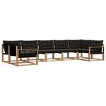 vidaXL Ensemble de canapés d'extérieur 7 pc Blanc et noir